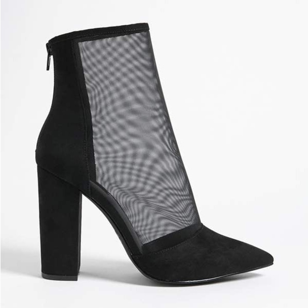 Forever 21 Pointed Mesh Ankle Boot